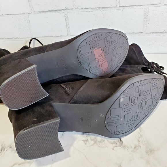 ⚡FLASH SALE! Unisa Black OTK Stretch Heeled Boots - Picture 6 of 6